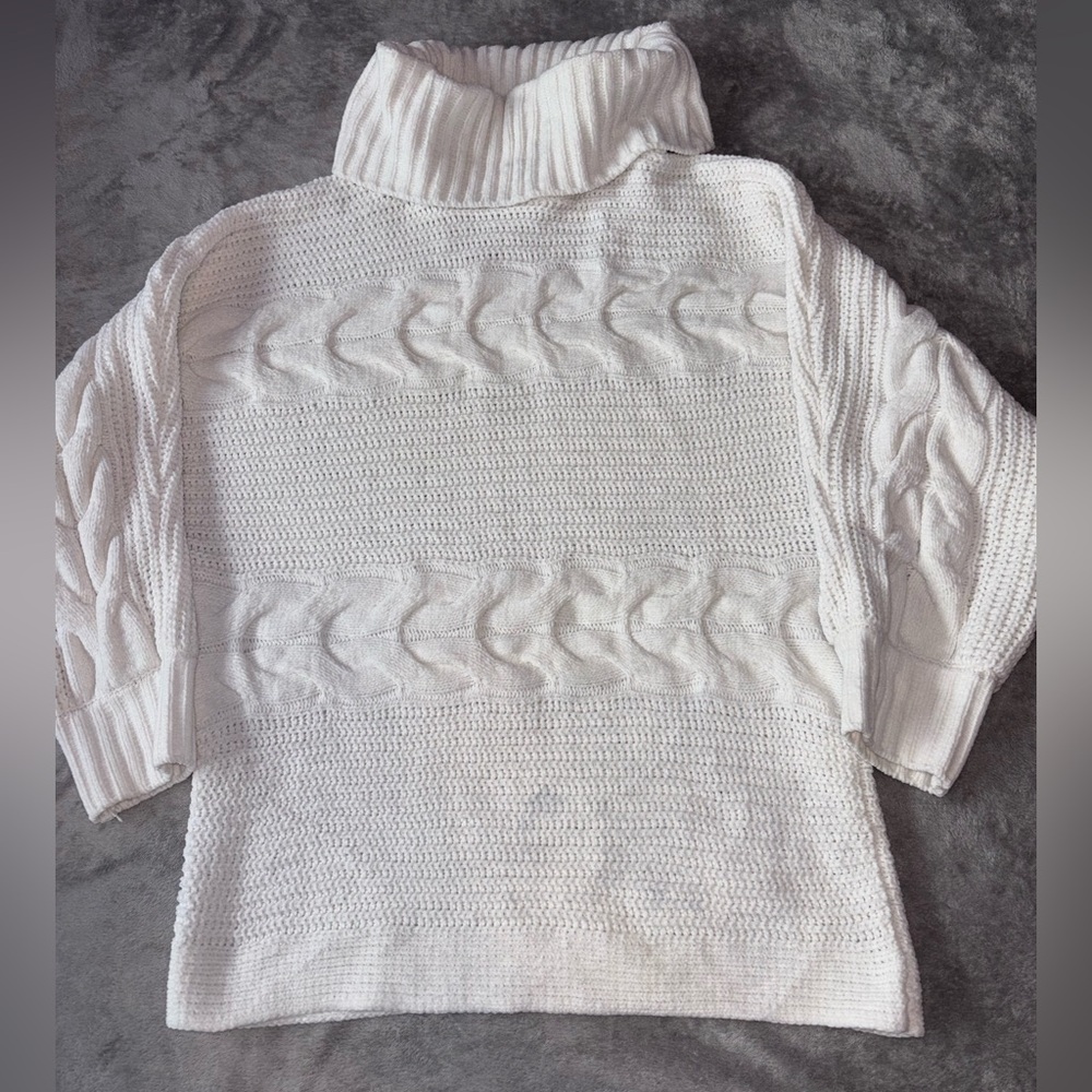 Elegant White Turtleneck Sweater